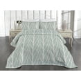 thumbnail image 2 of Ambesonne Trees Quilted Coverlet 3 Pcs, Winter Forest Woods Pattern, Queen Size, Coconut and Almond Green, 2 of 4