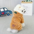 thumbnail image 6 of Aosijia Dog Winter Coat Jacket Soft Warm Dog Cold Weather Hoodie Coats Fleece Lining with Hooded Dog Pajamas 4 Legs Plush Jumpsuit Thicken Pet Coat Khaki XXL, 6 of 9