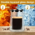thumbnail image 3 of HLONK 350/650/1000ml French Press Coffee Maker Double Wall Glass French Press Clear French Press Tea Maker Multifunctional Coffee Press Coffee Maker for Home Office, 3 of 9