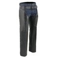 thumbnail image 2 of Milwaukee Leather Chaps for Men's Black Leather 3-Front Pockets- Thigh Patch Pocket Motorcycle Riders Chap- LKM5780-2X-Small, 2 of 4