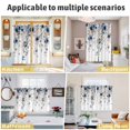 thumbnail image 5 of Navy Blue Flowers Kitchen Curtains Window Panels, Spring Floral Elegant Pastoral Watercolor Insulated Window Treatment Curtain, Grommet Curtains for Bedroom/Living Room/Bathroom, 2 Piece 42"Wx63"L, 5 of 8
