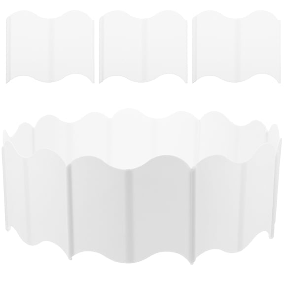 KONTONTY White Interlocking Garden Fence PP Lawn Edging for Outdoor Use Flexible Decorative Border 12 Pieces