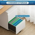 thumbnail image 4 of Kooyon 2 Drawer Filing Cabinet with Lock, Rolling Metal Under Desk Cabinet, White, for Home Office & Legal/Letter/A4 Files- Assembly Required, 4 of 10