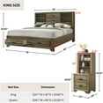 thumbnail image 6 of Roundhill Loiret Light Grey Finish Wood Storage Platform WallBed, King, 6 of 6