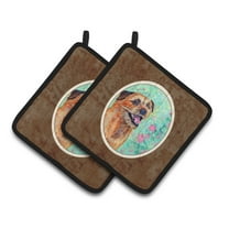 Caroline's Treasures 7228PTHD Border Terrier Pair of Pot Holders , 7.5HX7.5W, multicolor