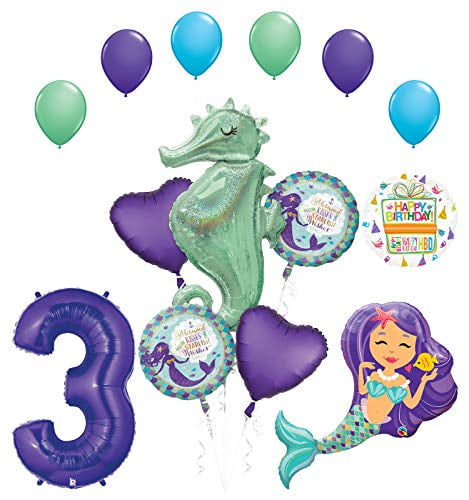 Party Supplies Mermaid Wishes And Seahorse 3rd Birthday Party