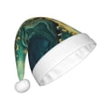 thumbnail image 2 of Balery Turquoise Golden Swirl Pattern Santa Hat Christmas Hat Funny Christmas Hat Christmas Knitted Beanie Hat For Men Women Adult, 2 of 6