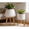 thumbnail image 5 of Flora Bunda CTF1630E2-WH 18'W & 10' Dumpling Fiberglass Pot on Stand,White,Set of 2, 5 of 5