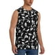 thumbnail image 2 of Fotbe Black White Leaves Men's Camiseta sin Mangas Estampada para Hombres, Playera Casual para Gimnasio, Entrenamiento, Playa-Large, 2 of 7