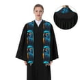 thumbnail image 4 of Rateoe Modern Style Blue Parrot Pattern Graduation Shawl Stole – Elegant Stole for Graduates ,Graduation Gown Accessory, Academic Stole-Flattened, 4 of 7