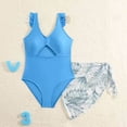thumbnail image 2 of Conjunto Corto de Niños Traje de Baño de Manga Volante de Color Sólido + Conjunto de Falda de Hilo Conjunto de Trajes de Baño Juveniles Conjunto de Trajes de Baño Conjunto de Pantalones Cortos para U, 2 of 8