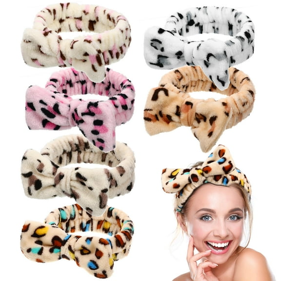 WEUVEB 6Pcs Makeup Headbands for Women with Animal Print Hair Band Design
