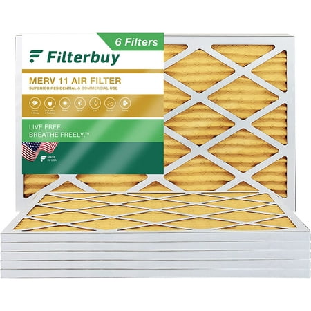 

Filterbuy 14x27x1 MERV 11 Pleated HVAC AC Furnace Air Filters (6-Pack)