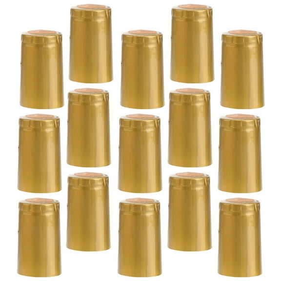Wine Bottle Caps Made of PVC for Sealing with Heat Shrink Golden Color Fits 30mm Mouth Size
