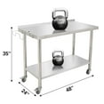 thumbnail image 3 of EDTara Table de Préparation et de Travail en Acier Inoxydable avec Dosseret, Table de Cuisine Robuste avec Tablette Inférieure et Pieds Réglables pour Restaurant, Maison et Hôtel, 3 of 6