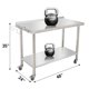 thumbnail image 3 of Yeshouse Mesa de acero inoxidable para preparación y trabajo con protector contra salpicaduras, mesa de cocina resistente con estante inferior ajustable y patas para restaurantes, hogares y hoteles, 3 of 6
