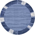 thumbnail image 1 of Unique Loom Tapis Rond de Transition Contemporain de la Collection Del Mar, 8 Pieds, Bleu Marine/ivoire, 1 of 1