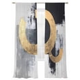 thumbnail image 2 of Black Gold Sheer Curtains 108 Inches Long 2 Panels Watercolor Geometric Light Filtering Semi Sheer Window Curtains Drapes for Bedroom Living Room 52"x108", 2 of 7