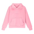 thumbnail image 5 of Ramiter Girls Oversized Sweatshirt Girls Half Zipper Sweatshirts Trendy Fall Long Sleeve Pullover Tops for Teen Girl kids Mock Neck Thumb Hole Sweater(Pink,7-8 Years), 5 of 7