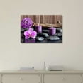 thumbnail image 3 of wall26 Canvas Prints Wall Art - Zen Stones with Purple Orchid and Calming Candles | Modern Wall Decor/Home Decoration Stretched Gallery Canvas Wrap Giclee Print. Ready to Hang - 24" x 36", 3 of 4