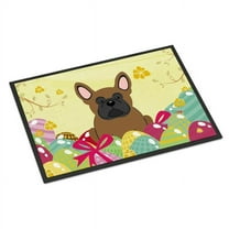 Carolines Treasures BB6013JMAT 24 x 36 in. Easter Eggs French Bulldog Brown Indoor or Outdoor Mat