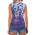 thumbnail image 7 of Nlife Women Floral Graphic Printed V Neck Sleeveless Gradient T-shirt, 7 of 7