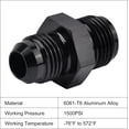 thumbnail image 3 of GFDYREE 6AN Male to 5/8 x 18 Inverted Flare Thread Fitting Adapter Straight 2Pcs, 3 of 5