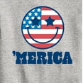 thumbnail image 3 of Instant Message - Merica Smile Face - Toddler & Youth Crewneck Fleece Sweatshirt, 3 of 6