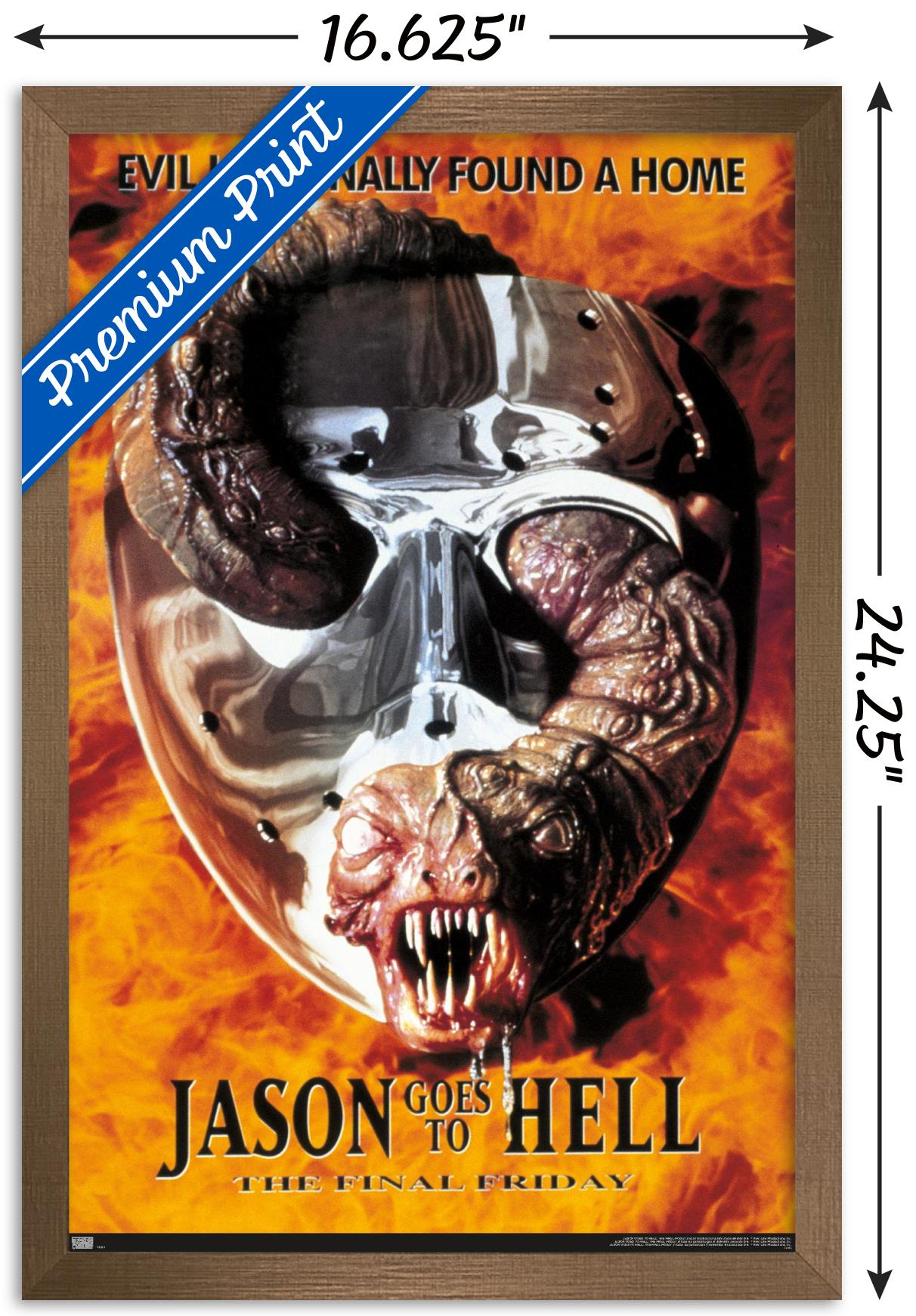 Friday The 13th: Jason Goes To Hell - One Sheet Wall Poster, 14.725" x 22.375", Framed