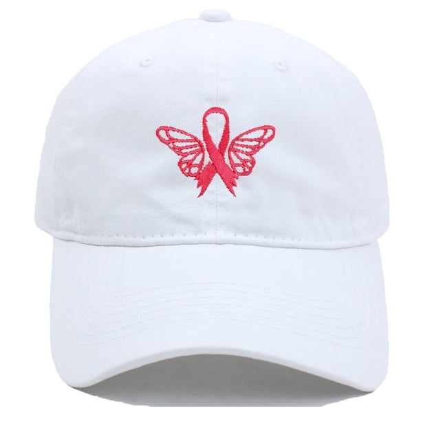 Gorra de béisbol de algodón con cinta de mariposa bordada ajustable