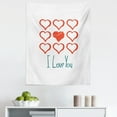 thumbnail image 1 of Romantic Tapestry, Hand Drawn Style Red Hearts Set with Scribble with I Love You Lettering, Fabric Wall Hanging Decor for Bedroom Living Room Dorm, 5 Sizes, Vermilion Teal White, by Ambesonne, 1 of 1
