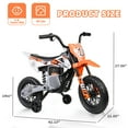 thumbnail image 6 of Funcid 12V Electric Dirt Bike with Twist Grip Throttle, Ride on Motorcycle with 2 Training Wheels, Suitable for Ages 3-8, Bluetooth, MP3, Dual Motors, Spring Suspension, 6 of 9