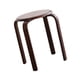 thumbnail image 5 of Taburete redondo de madera maciza, taburete apilable, taburete portátil para cambiar zapatos, taburete de madera Nuez, 5 of 9