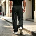thumbnail image 4 of Rexolia Mens Stretch Straight Sweatpants 2 Zip Pockets Elastic Drawstring Waist Lightweight Dark Gray M, 4 of 5