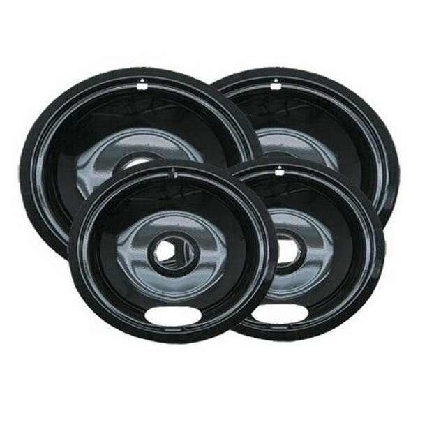 4 Porcelain Electric Stove Replacement Drip Pans Set Bowls A Series Top