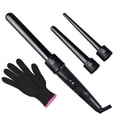 thumbnail image 1 of Curling Iron Set,3 In 1 Hair Curling Wand Set Interchangeable Ceramic Barrels With Free Heat Resistant Glove (Black), 1 of 6