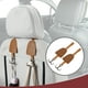 thumbnail image 3 of Ganchos para reposacabezas de coche de 2 piezas para bolsos y paraguas, organizador resistente de respaldo de asiento de coche de cuero sintético marrón claro, 3 of 7