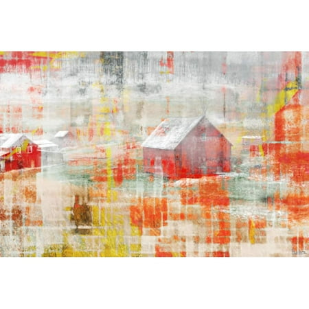 Parvez Taj Red Barn Art Print on Premium Canvas