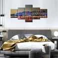 thumbnail image 2 of TISHIRON 5PCS Framed Canvas Wall Art Set,50"x24" Rainbow Bridge at Night Canvas Art Decor, 2 of 7