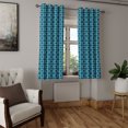 thumbnail image 2 of Ambesonne Retro Grommet Curtain, Vintage Geometric Pattern, 50" x 54", Dark Blue Pale Blue, 2 of 6