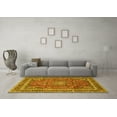 thumbnail image 3 of Ahgly Company Machine Washable Indoor Round Persian Yellow Traditional Area Rugs, 4' Round, 3 of 4