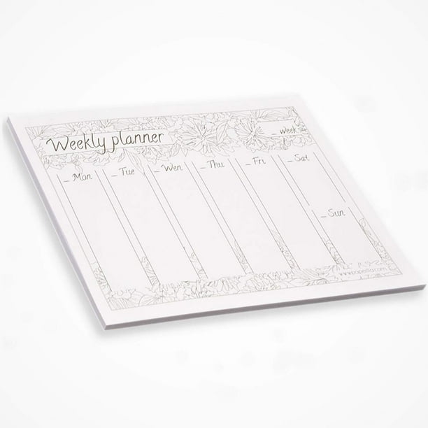 PrintValue DOODLING UNDATED Desk PAD| Calendar for Writing| Paper| Tear-Off  Sheets for Dates & Notes| Daily Planner & Weekly Overview| to DO List-  Table Organizer - Walmart.com