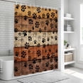 thumbnail image 5 of Polyester Fabric Burnt Orange Brown Shower Curtain, Farmhouse Dog Paw Vintage Waterproof Bathtub Curtain Bathroom Decor Set with Hooks 72 x 78 Inches, 5 of 6