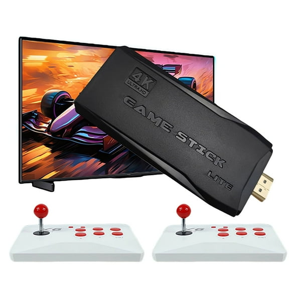 husxh M8-X6 Arcade Video Wireless Game Console with Arcade Joystick 4K Built-in 20000+ Games 32/64/128G for MAME/Sega/PS1/Atari