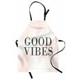 thumbnail image 1 of Saying Apron, Modern Graphic of Positive Phrase on Pastel Exotic Leafy Branches, Unisex Kitchen Bib with Adjustable Neck for Cooking Gardening, Adult Size, Pale Rose and Grey, by Ambesonne, 1 of 4