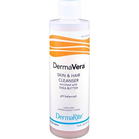 Pack of 2 DermaVera Skin and Hair Cleanser - 7.5 Oz - Enriched with Shea Butter, pH Balanced, Rich Leather, Pleasant Fragrance, with Rich Moisturizers