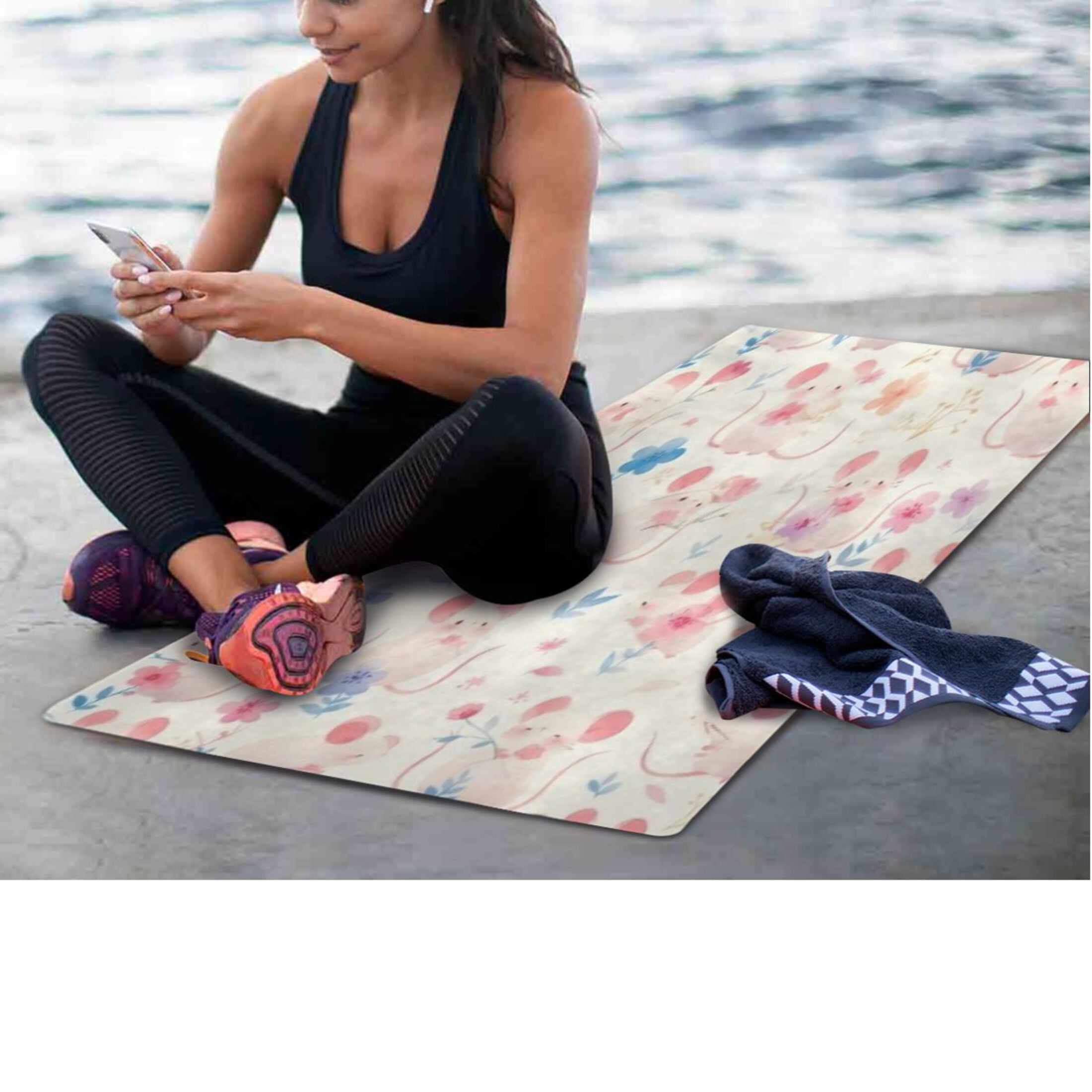 BZSMCE Yoga Mat Women Fitness Mat Pink Mouse Pattern