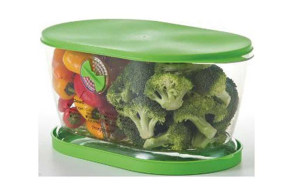 Slideep Refrigerator Food Storage Containers, Lettuce Keeper Large Produce  Saver Stackable Container with Lids & Removable Drain Tray, Clear Veggie