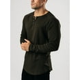 thumbnail image 6 of KelaJuan Men's Spring Autumn Casual T-shirt Solid Color Long Sleeve Crewneck Button Down Shirt Tops, 6 of 6