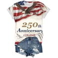 thumbnail image 5 of COMVALUE Women's Vintage American Flag Short Sleeve Pullover Tshirt 250th Anniversary Independence Day (Brick Red, XL), 5 of 8